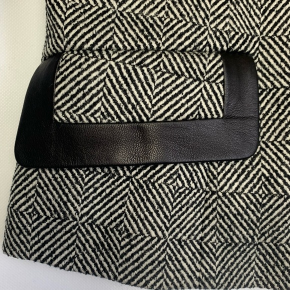 Wool blazer Jacke, Leather trim & Faux Pockets 12 - Picture 4 of 8